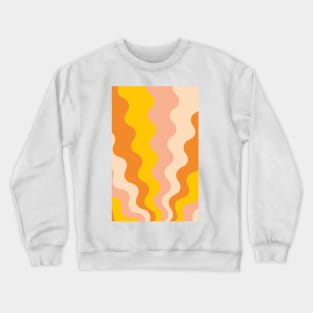 Retro groovy lines Seamless Pattern Yellow, Orange and Pink Crewneck Sweatshirt